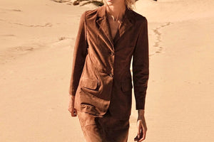 VIA MASINI Wildleder Blazer "TORINO" cuoio