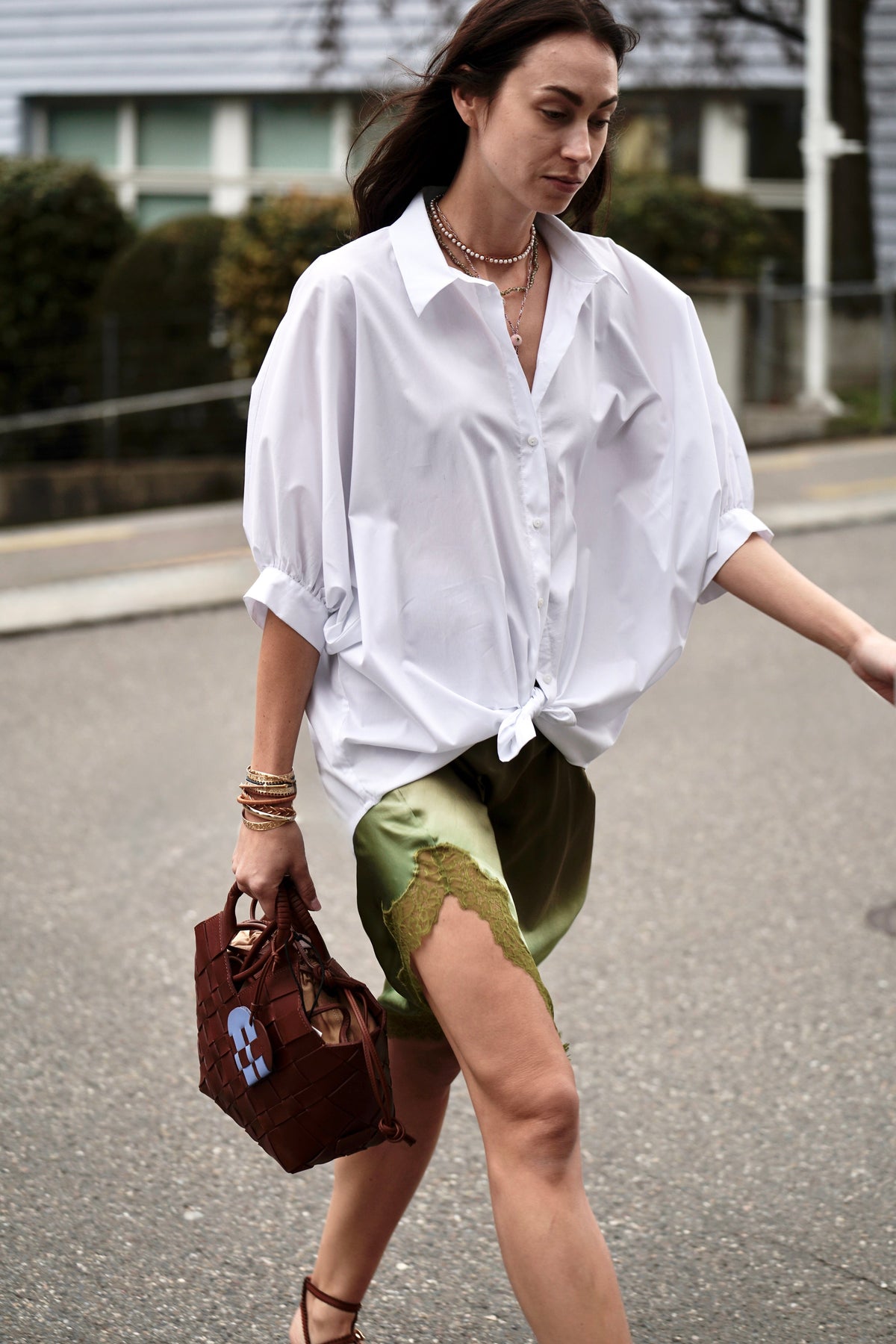 MES DEMOISELLES Seidenjupe "ERANU" green