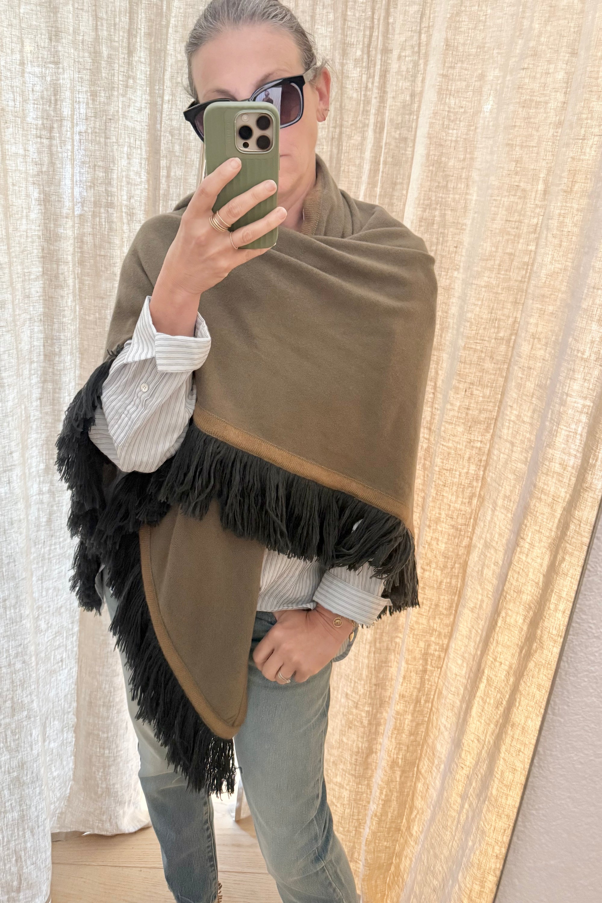 Choice by Réjane Rosenberger Cashmere Poncho multi taupe