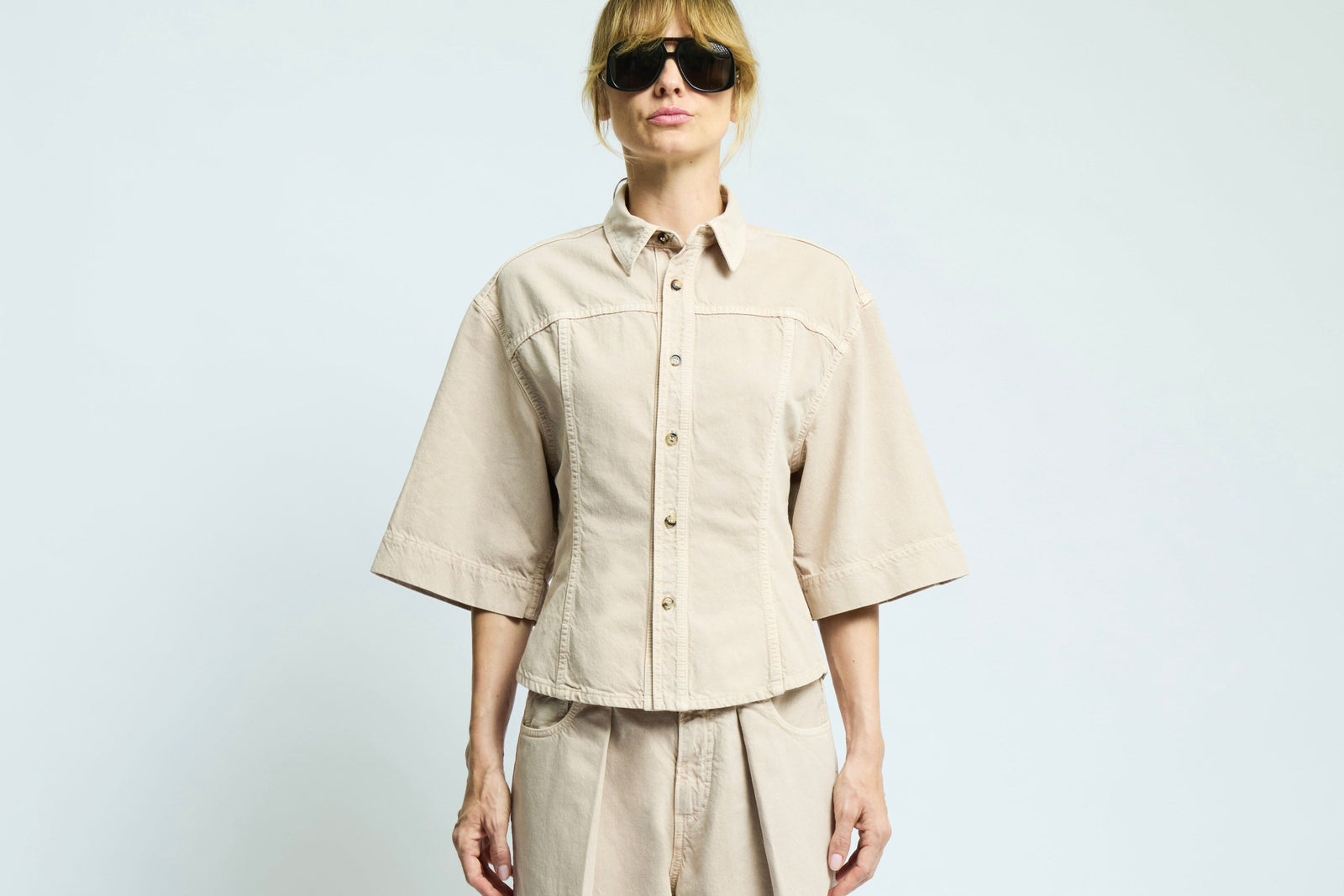 HAIKURE Wide Jeans Jacke "LILAS" skin washed