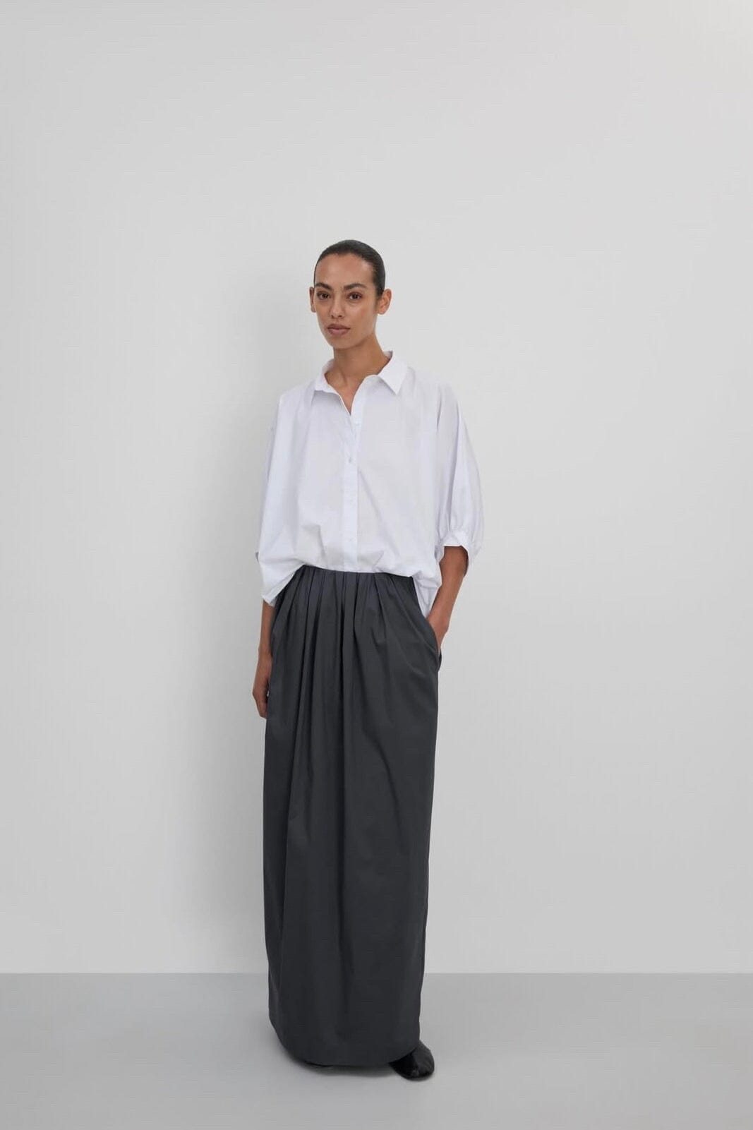 FFC Baumwollblend Oversized Hemd "1030" weiss