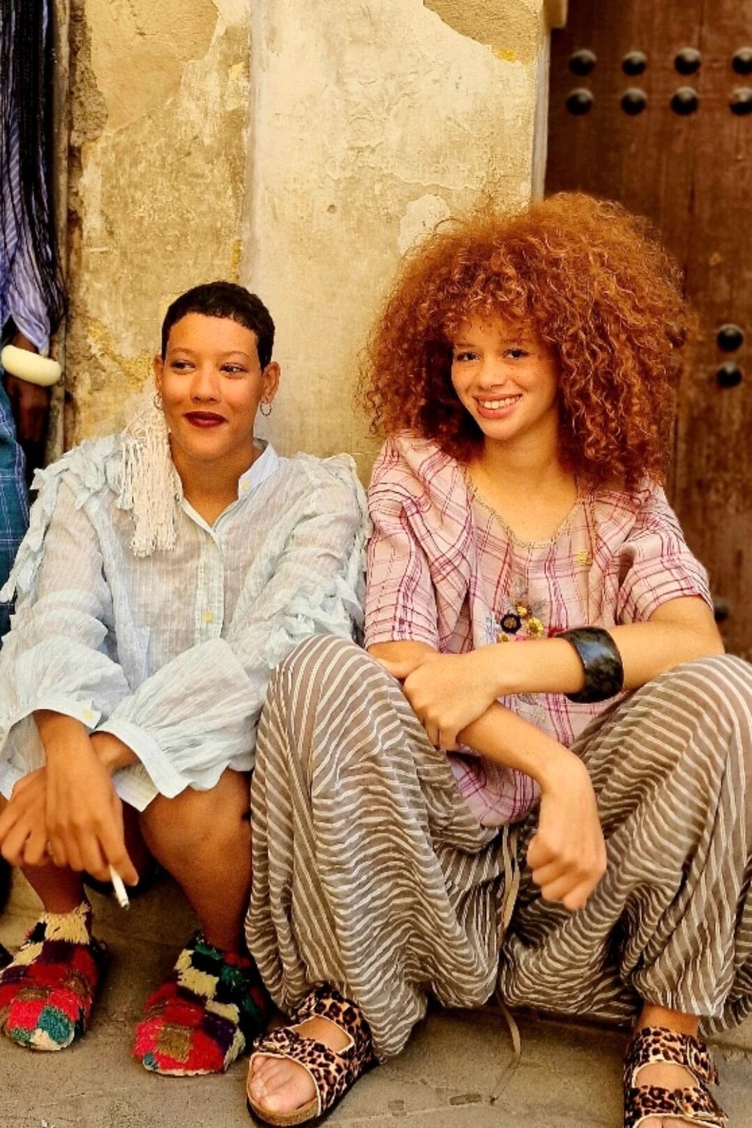 CLARAMONTE cotton kaftan "ALI" blue stripe