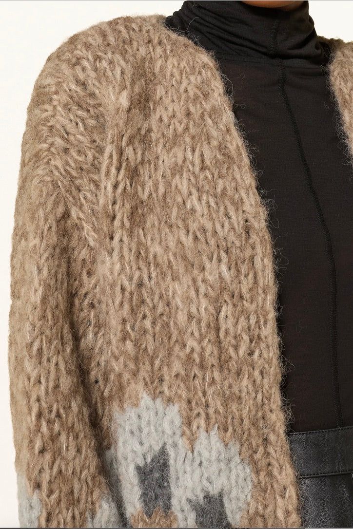 MAIAMI short sleeve cardigan "ALPACA" beige