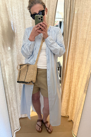 LAURENCE BRAS Baumwollkleid - / Mantel "CIGAR" blu