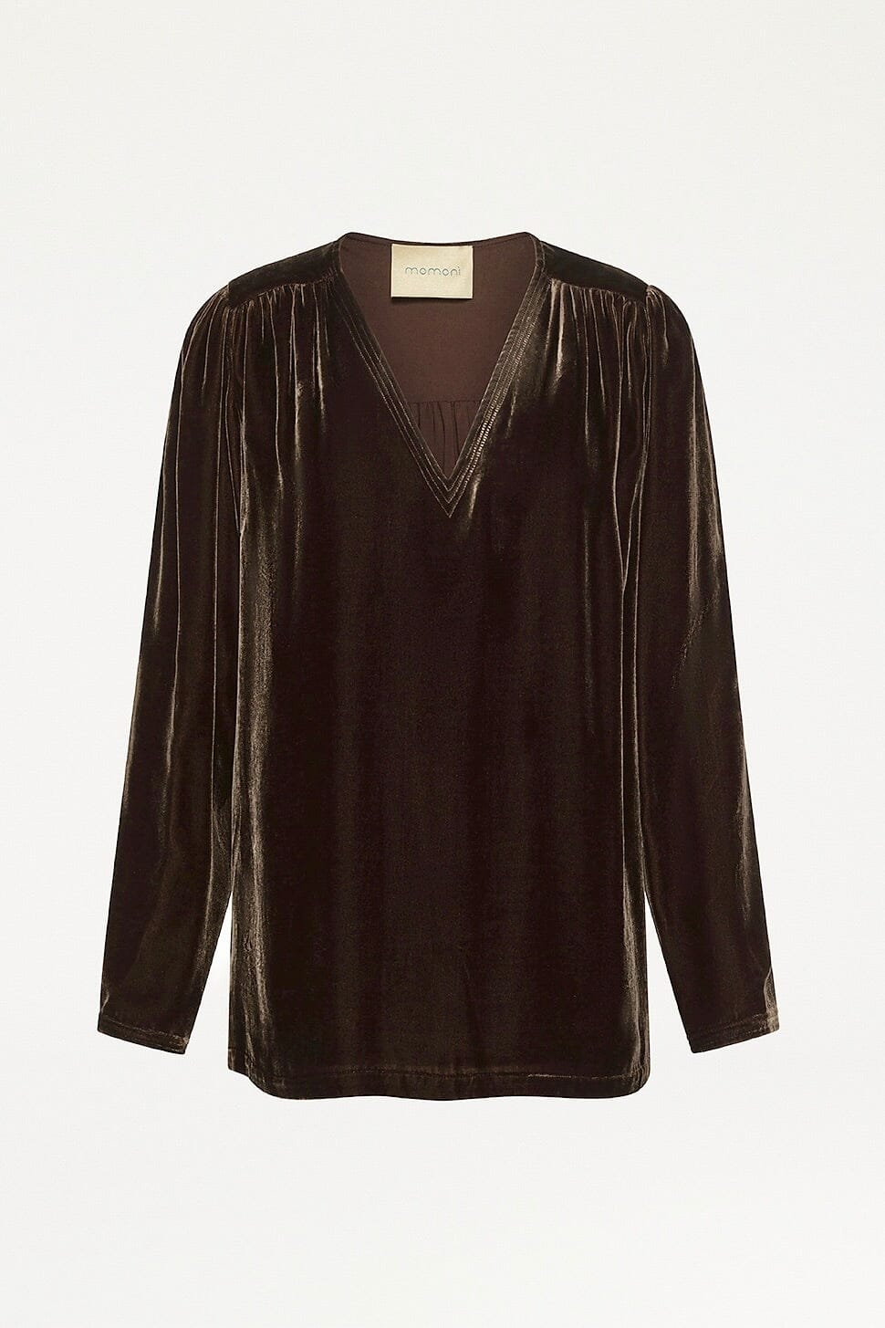 MOMONI Velvetbluse "APPLE" chocolat