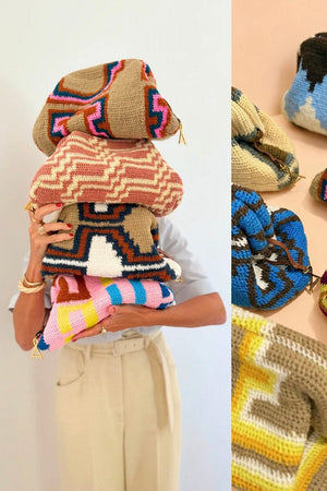 AMONG EQUALS Clutch sand/rose/white