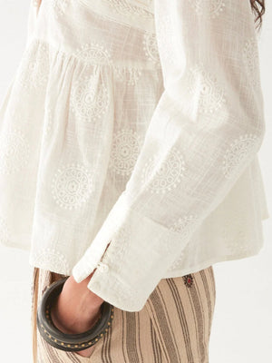 MAISON HOTEL Baumwollbluse "ARIANA" ivory
