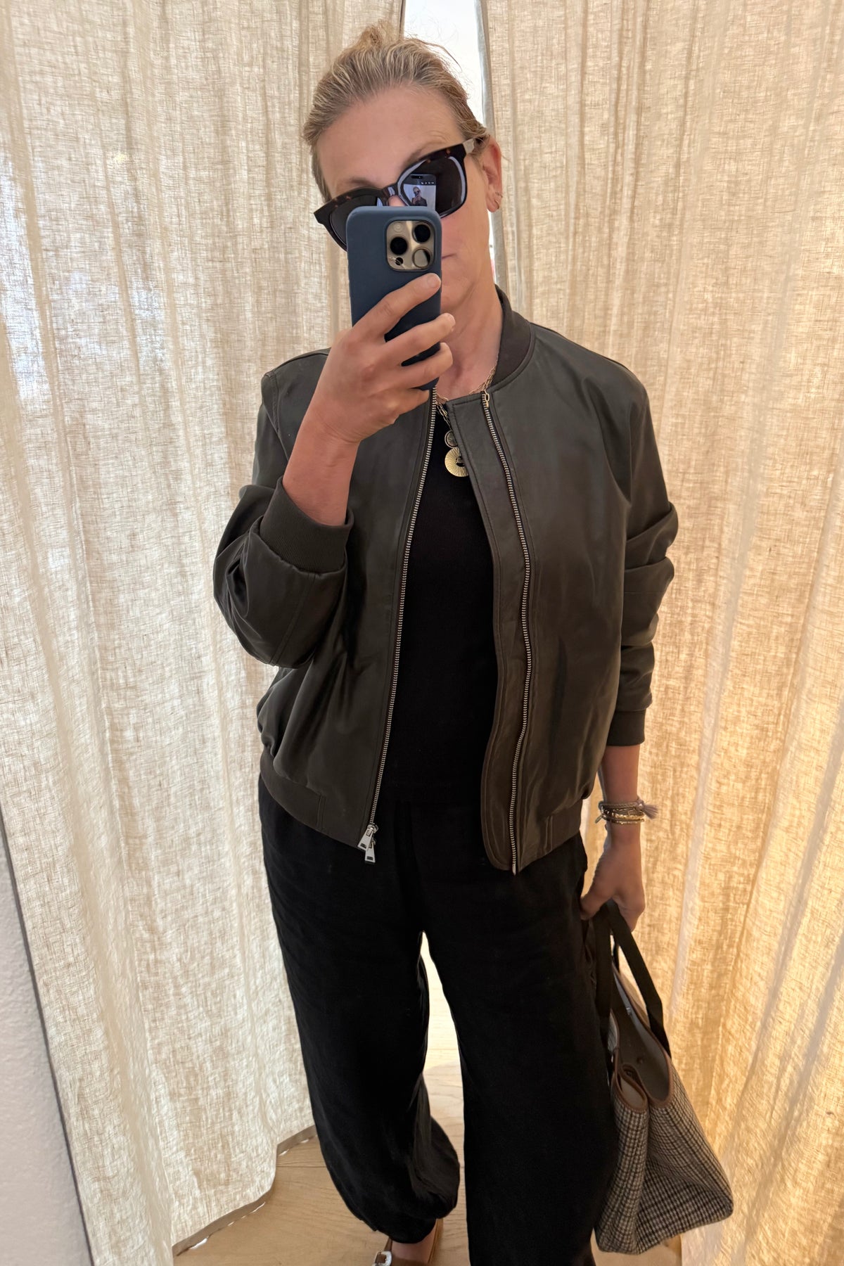 VIA MASINI Lederjacke "FARSIA" dunkelbraun