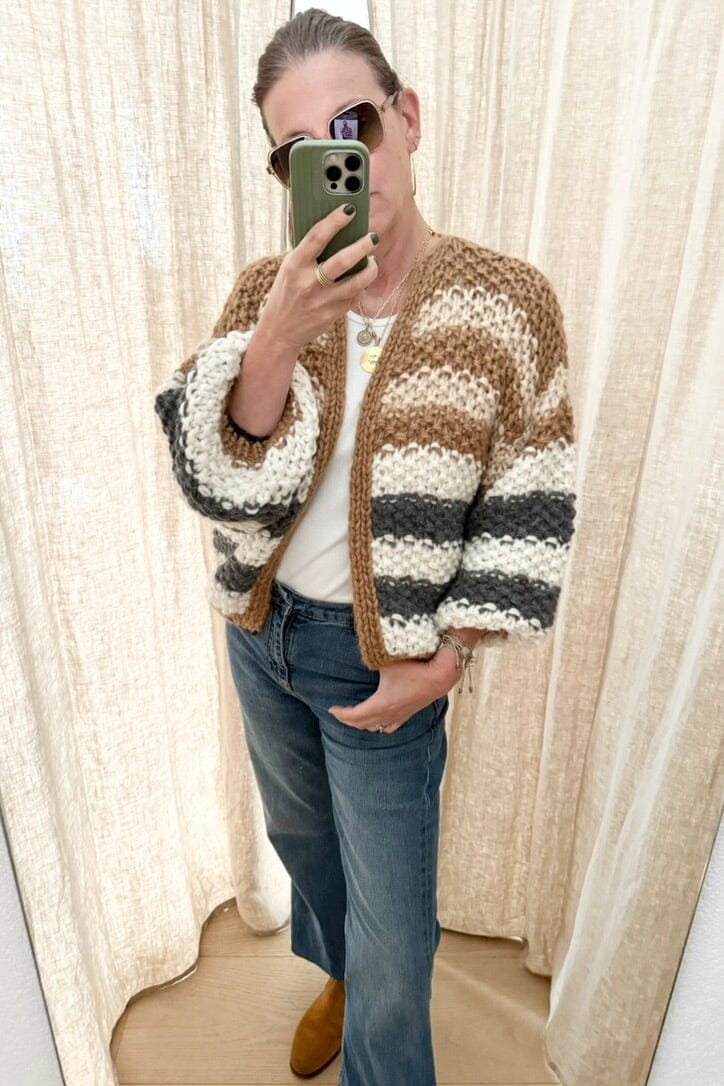 MAIAMI Hand - Strickjacke fudge-creme