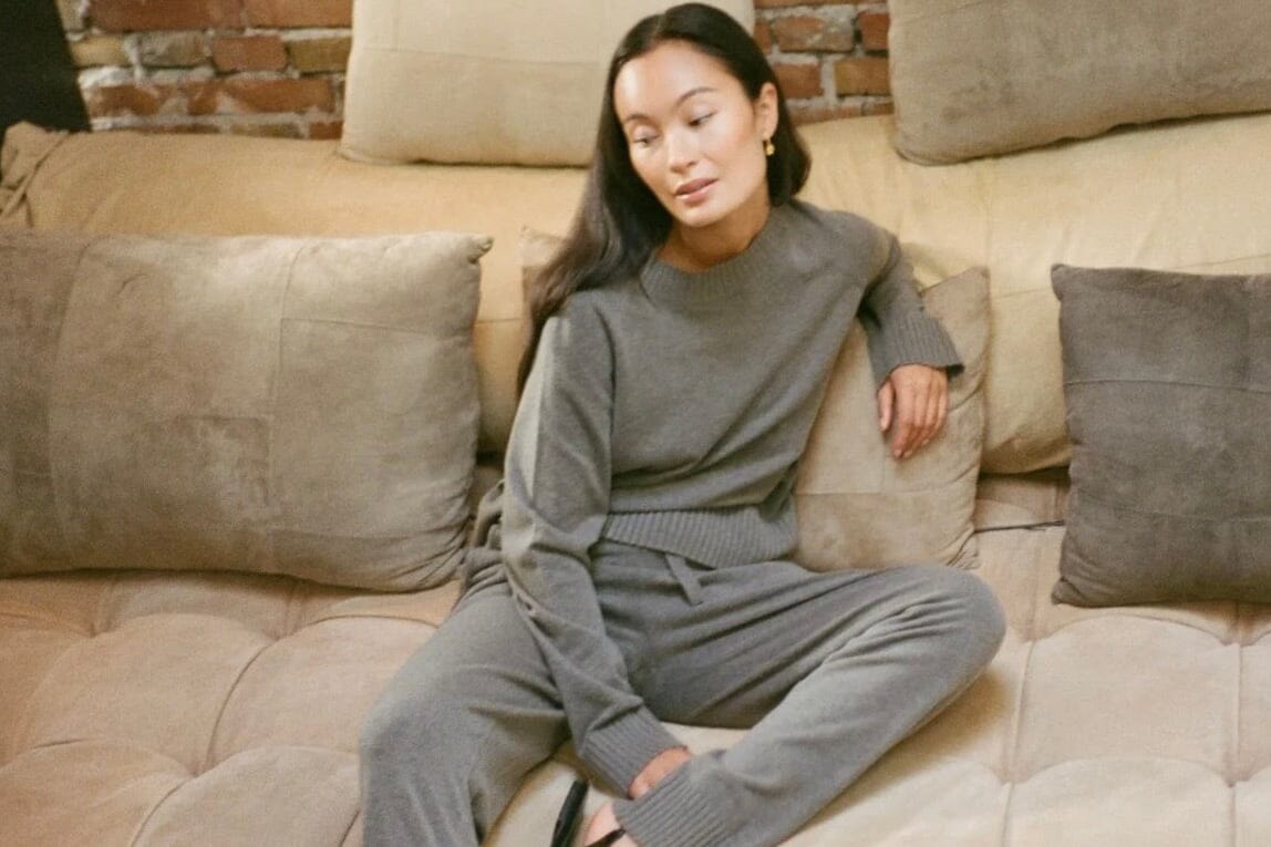 RABENS SALONER  Strick Lounge Sweater "Ruca" oliv