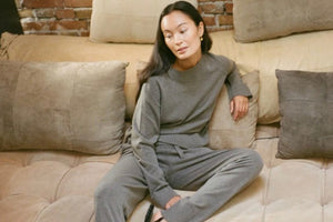 RABENS SALONER  Strick Lounge Sweater "Ruca" oliv