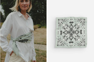 MAISON LECOMTE FLAMANT Baumwollschal "Bandana" mint