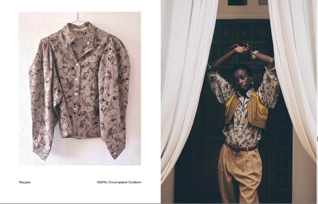 CLARAMONTE Baumwollbluse "Klaus" gris floral