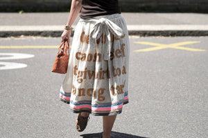 KARIEN BELLE Midi Skirt "POETRY" creme/rose