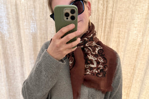 MAISON LECOMTE FLAMANT Wool/Cashmere "Scarf" chocolat