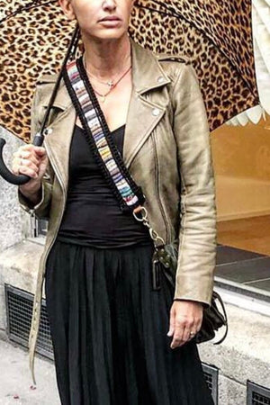 STAND STUDIO Lederjacke oliv - Size S