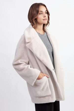 FASHION FOR FRIENDS Fake Fur Jacke oat