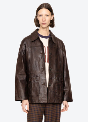 SEA NEW YORK Lederjacke "LENOIR" chocolat