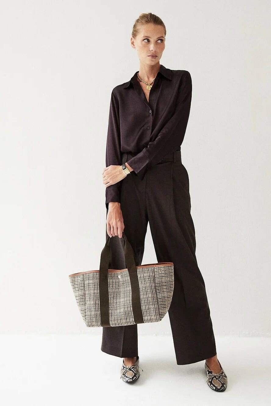 Flanneltasche "Traversée" medium camel check