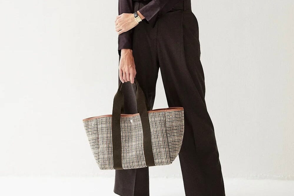 Flanneltasche "Traversée" medium camel check