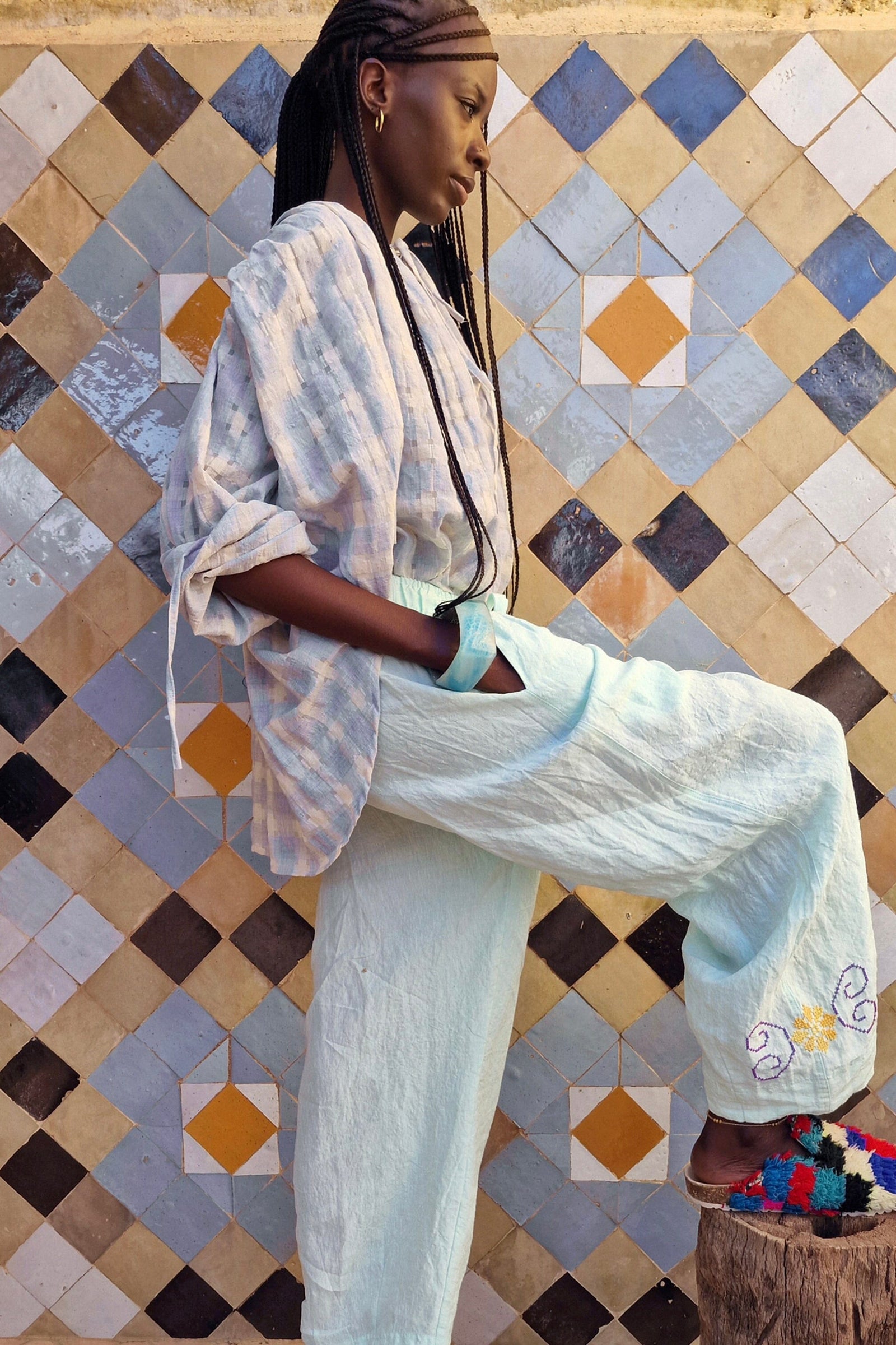 CLARAMONTE cotton blouse "Nina" patch black