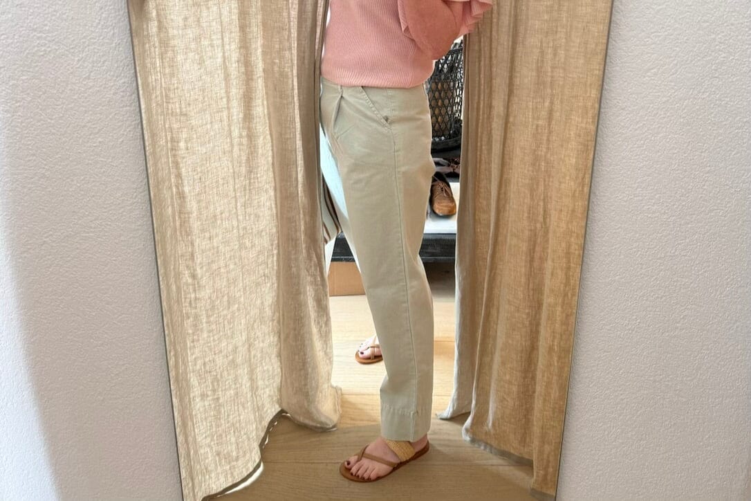RABENS SALONER cotton trousers "RAINA" cloudy gray