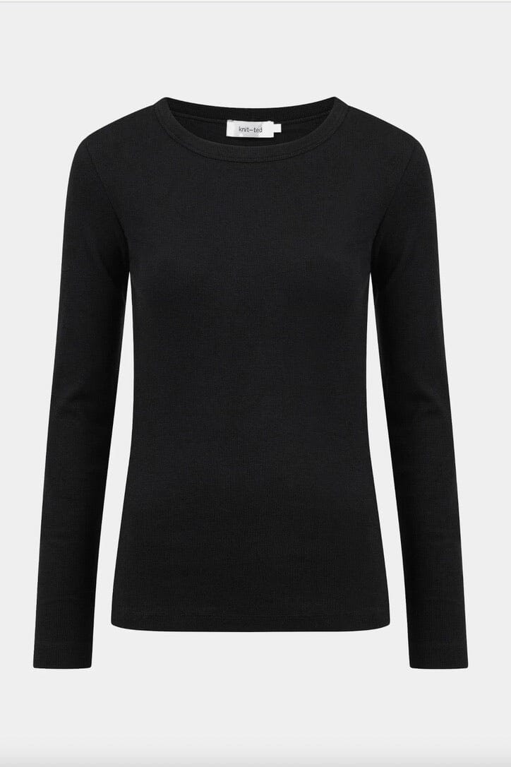 KNIT TED Roundneck Shirt "KALEY" schwarz