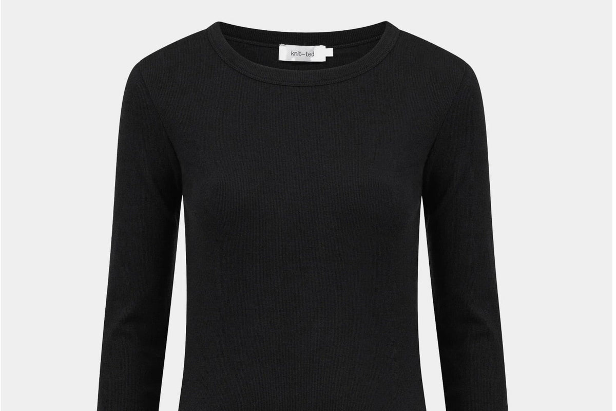 KNIT TED Roundneck Shirt "KALEY" schwarz
