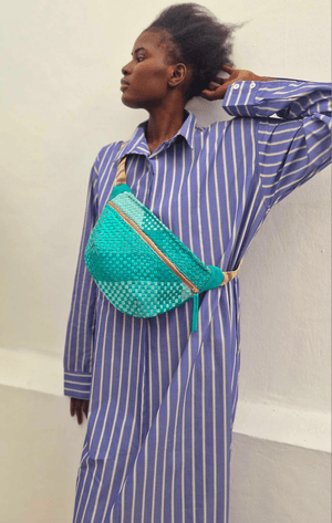 CLARAMONTE Baumwollkaftan "ALI" blue stripe
