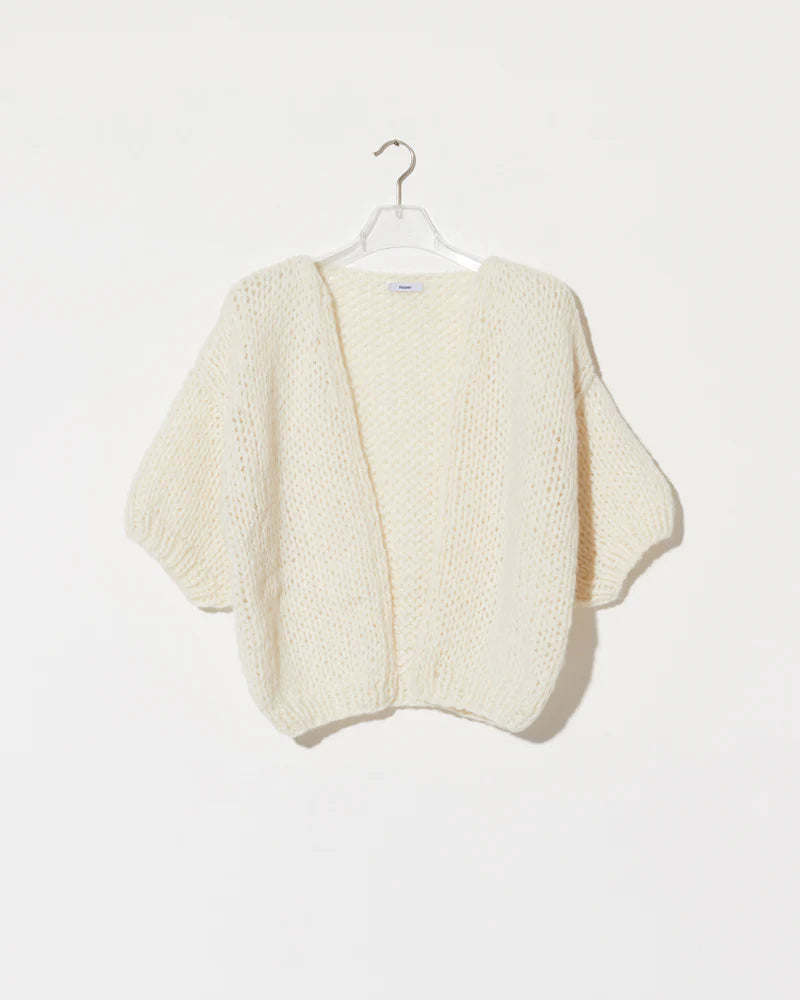 MAIAMI short sleeve cardigan "ALPACA" cinnamon