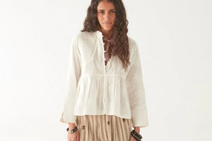 MAISON HOTEL Baumwollbluse "ARIANA" ivory