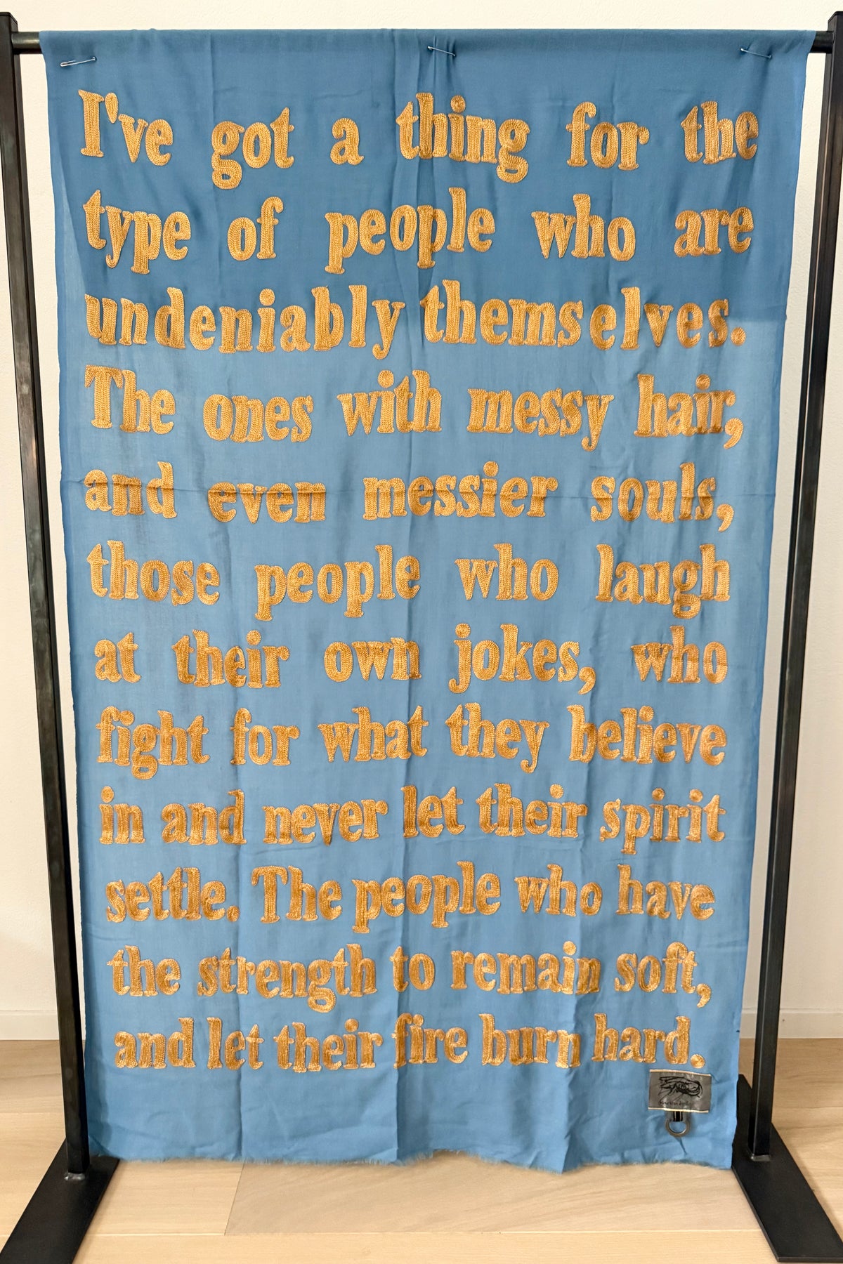 KARIEN BELLE Pashmina "POETRY"skyblue/gold