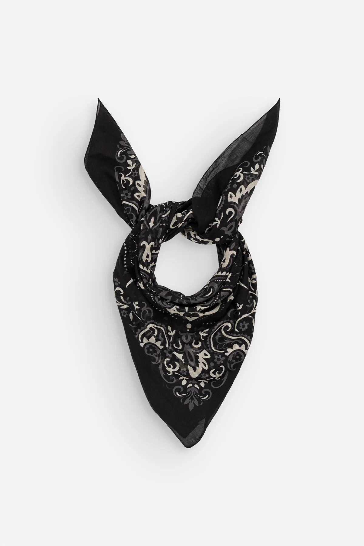 MAISON LECOMTE FLAMANT Baumwollschal "Bandana" black