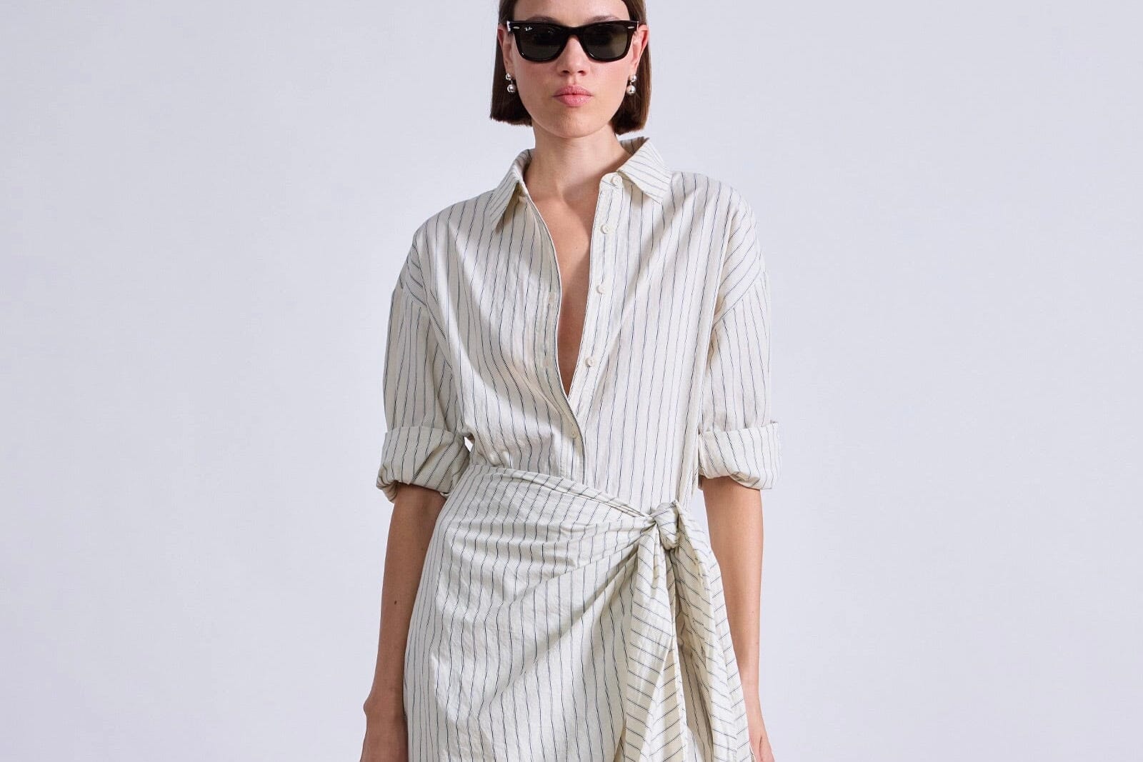 APIECE APART Sarong Shirt Dress "ALESSANDRA" stripe