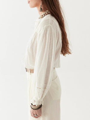 MAISON HOTEL Baumwollbluse "SABINE" pearl
