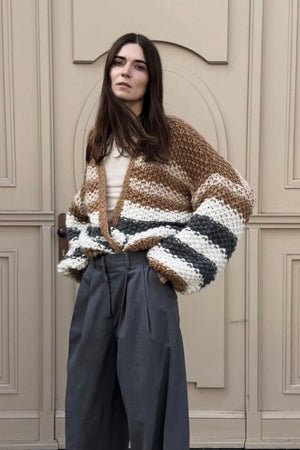 MAIAMI Hand - Strickjacke fudge-creme