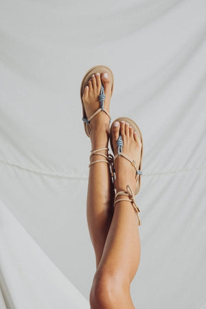 FLOWZE Ledersandalen "FLO-TWIN" argilla/teal