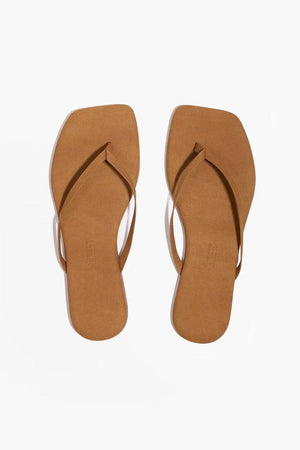 TKEES Wildleder Flip Flop "SQUARE" camel