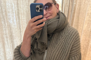 Choice by Réjane Rosenberger cashmere scarf gray méliert (MS-70027)