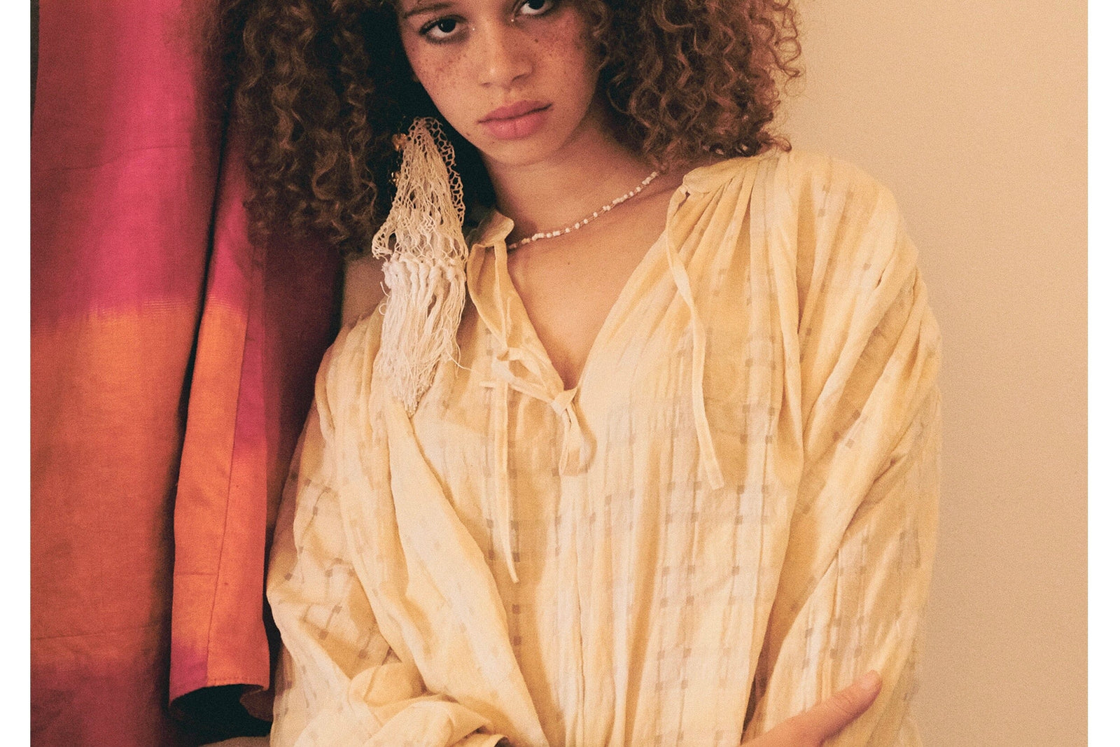 CLARAMONTE Baumwollbluse "NAILA" yellow