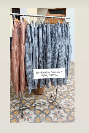 CLARAMONTE cotton kaftan "ALI" blue stripe