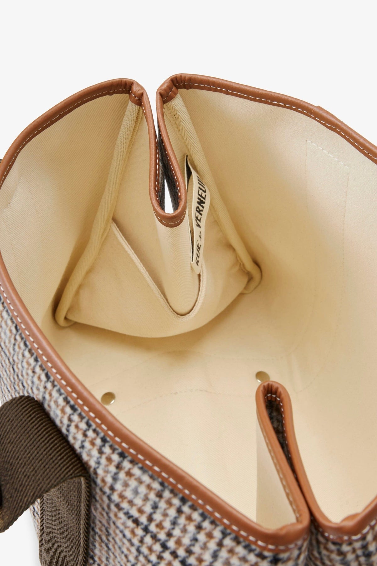 Flanneltasche "Traversée" medium chocolat carro