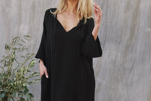 9seed - Joshua Tree Lightweight Gauze Kaftan black