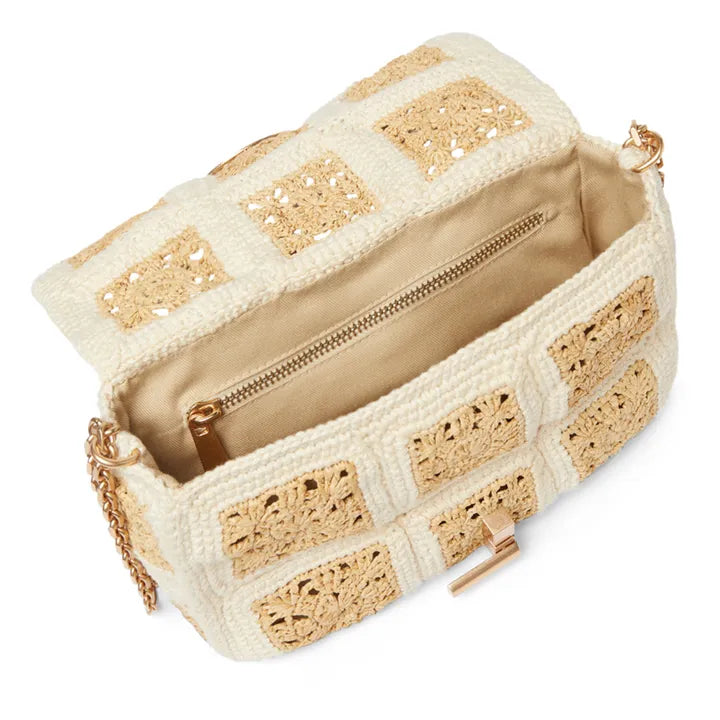 VANESSA BRUNO Raffiabag "Moon" raffia/croquet (C)