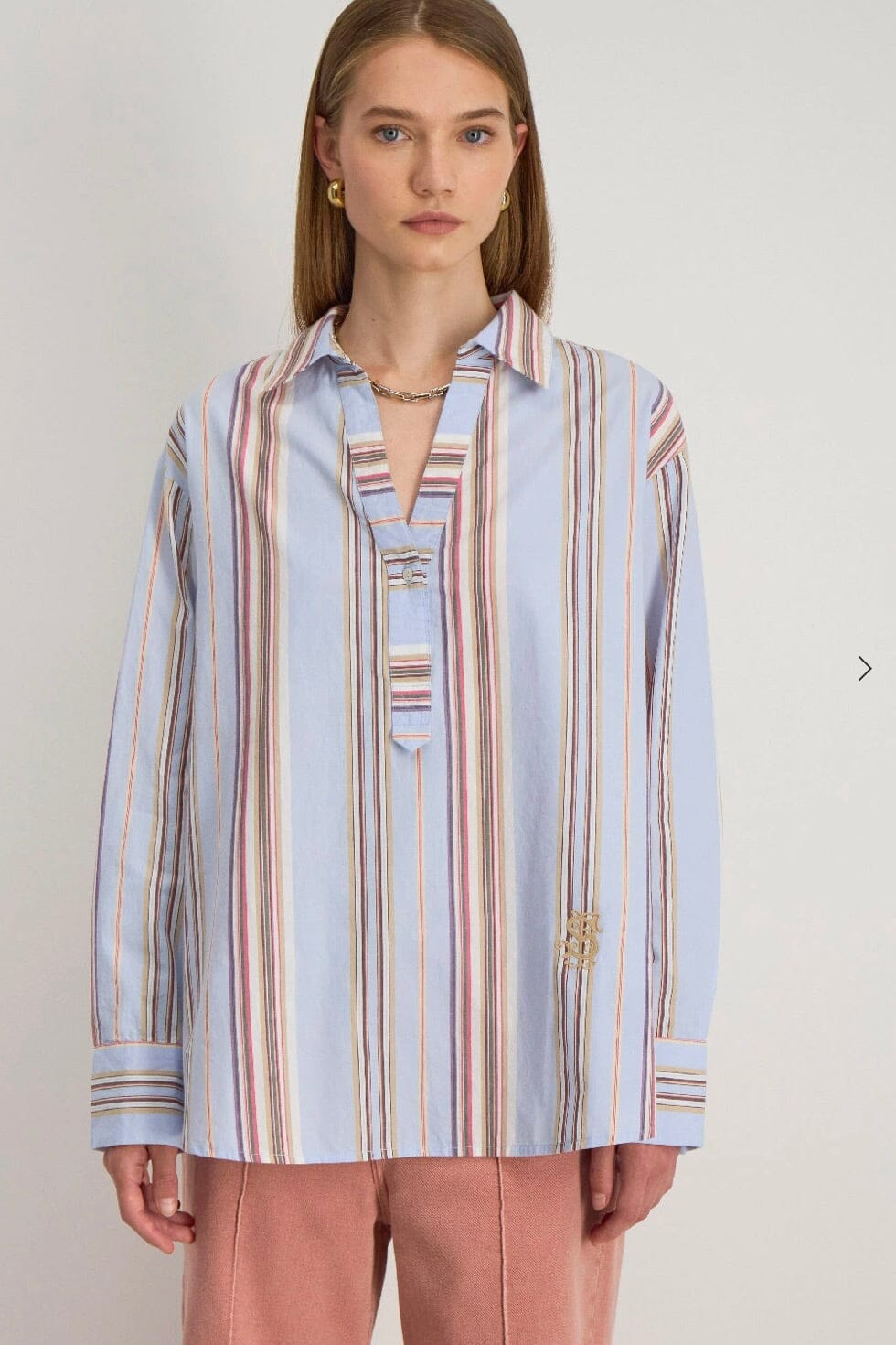 STELLA FOREST Baumwollbluse "ALTHEA" stripe