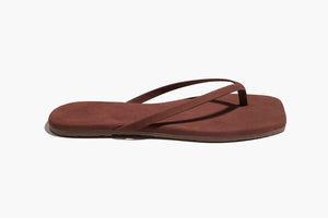 TKEES Wildleder Flip Flop "SQUARE" bourbon