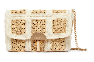 VANESSA BRUNO Raffiabag "Moon" raffia/croquet (C)