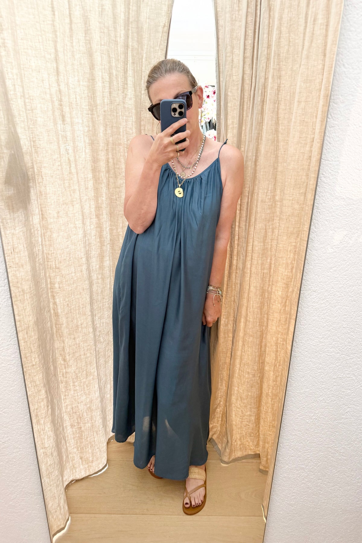 AYRE Trägerviscosekleid "LEXANE" denim