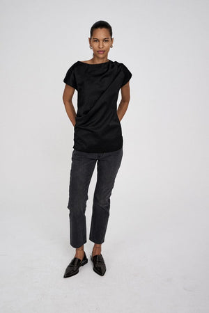 RABENS SALONER  Cropped Jeans "FINE" black wash