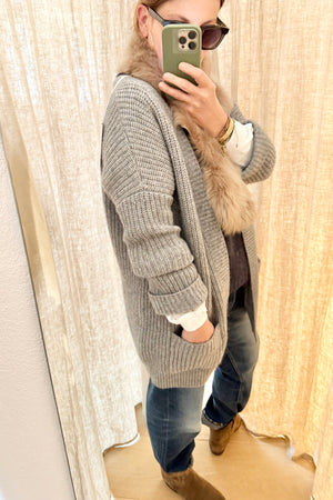 Choice by Réjane Rosenberger Wool/Cashmere Cardigan "GLORIA" grau méliert